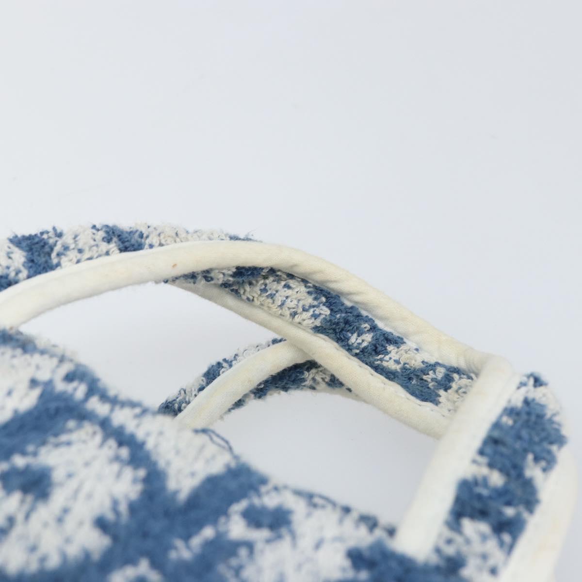 Christian Dior Trotter Canvas Hand Bag Pile Blue Auth am10761