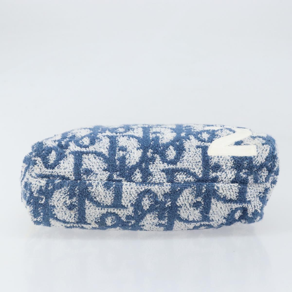 Christian Dior Trotter Canvas Hand Bag Pile Blue Auth am10761