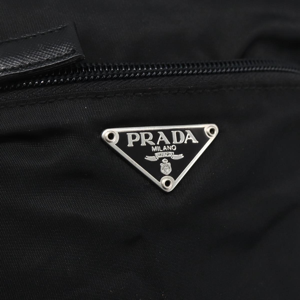 PRADA Shoulder Bag Nylon Black Silver Auth am10762