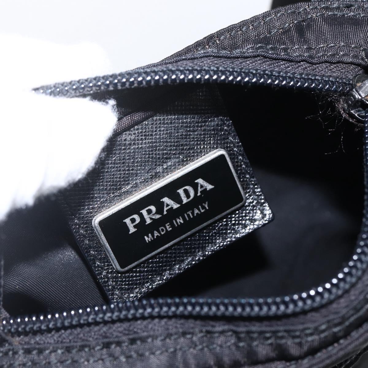 PRADA Shoulder Bag Nylon Black Silver Auth am10762