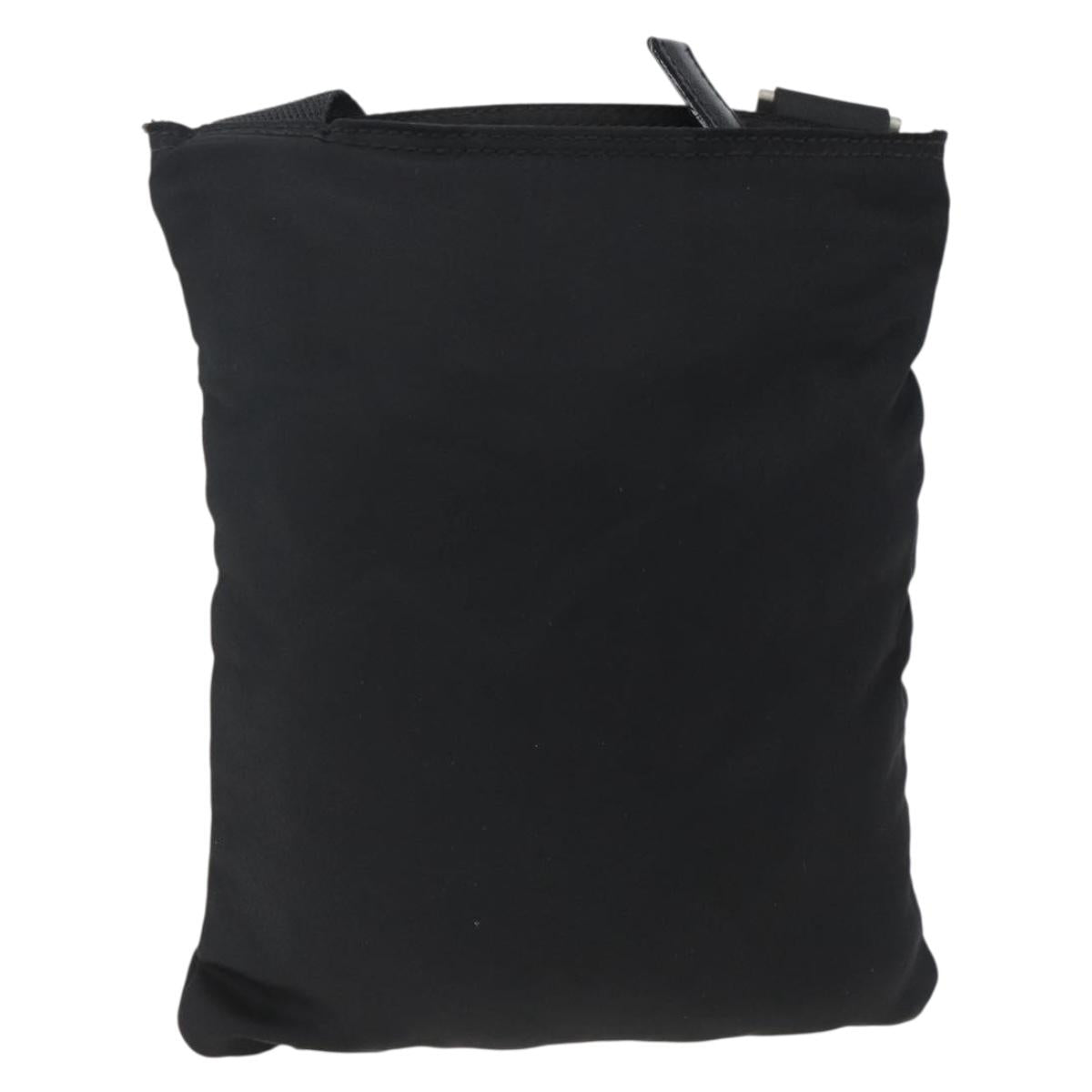 PRADA Shoulder Bag Nylon Black Silver Auth am10762