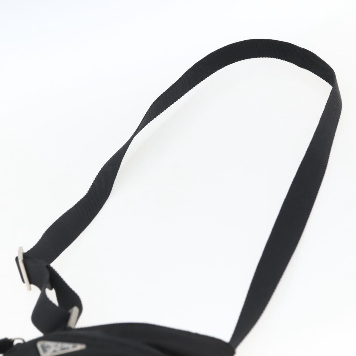 PRADA Shoulder Bag Nylon Black Silver Auth am10762
