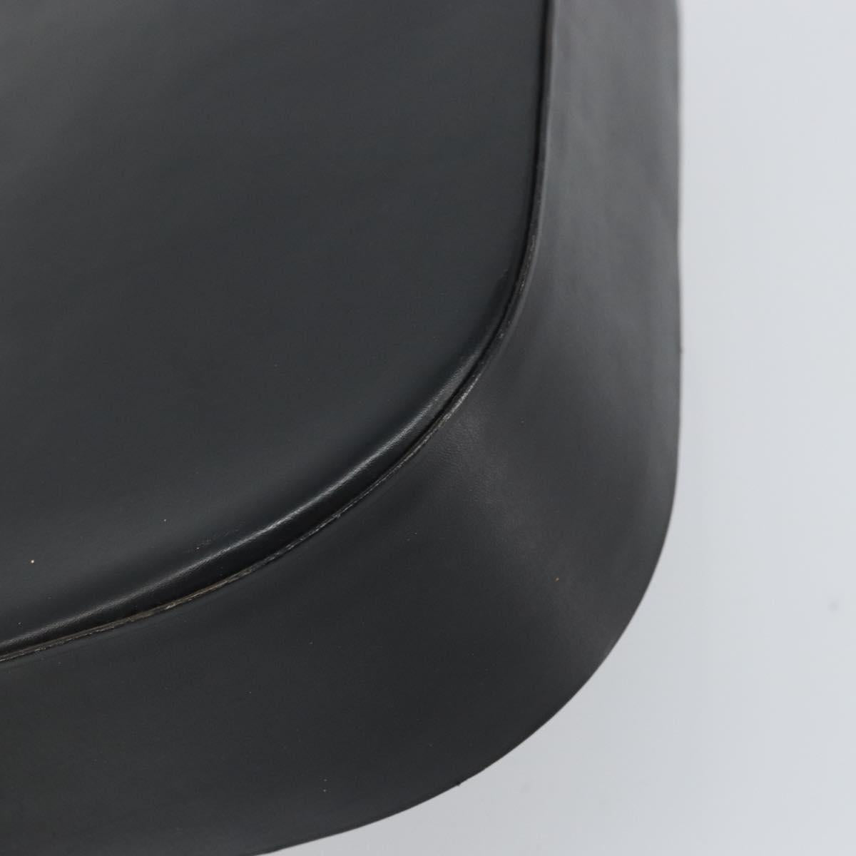 Christian Dior Horsebit Shoulder Bag Leather Black Silver Auth am10763