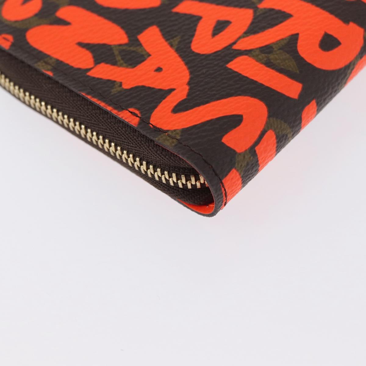 LOUIS VUITTON Monogram graffiti Zippy Coin Purse Orange M93708 Auth am10766SAV