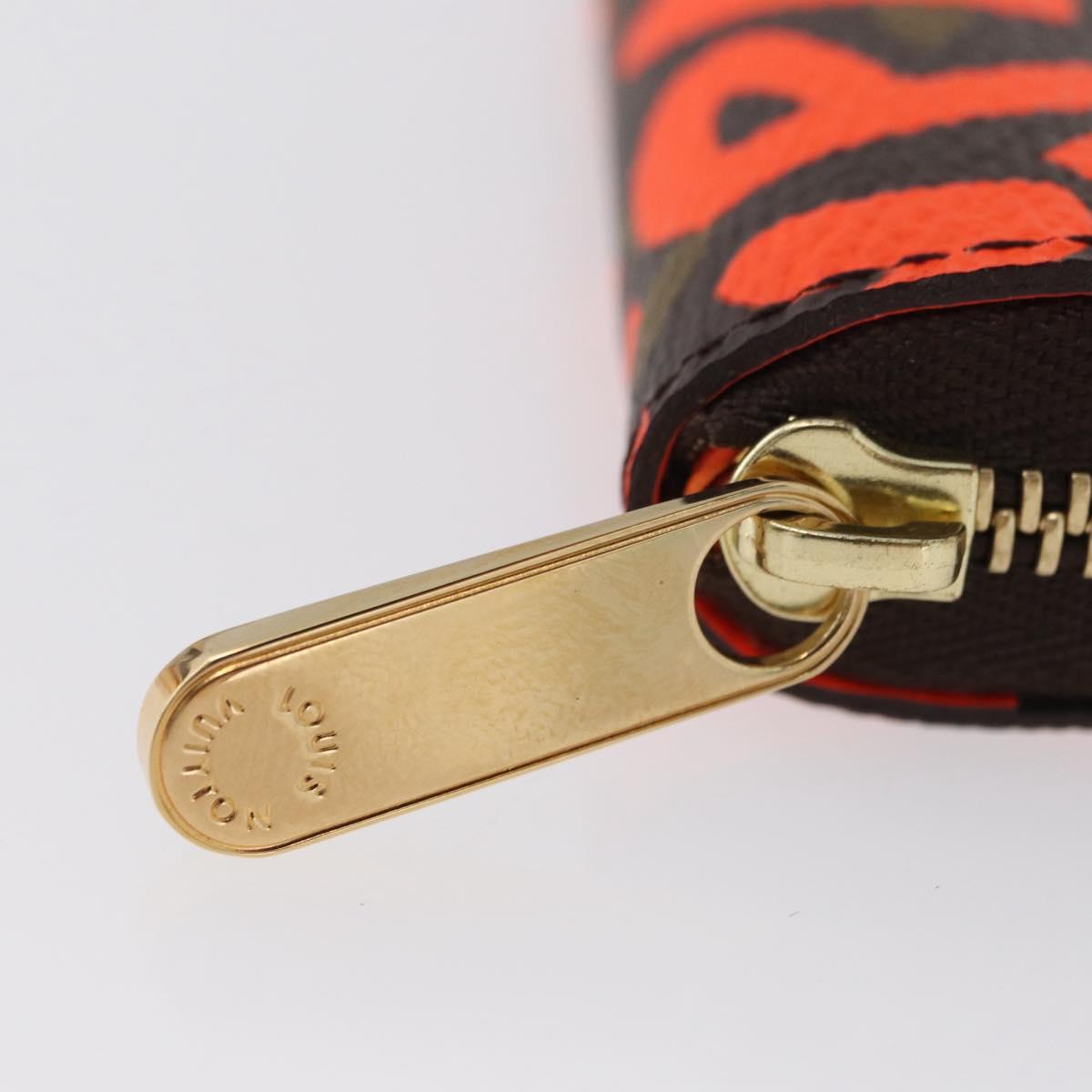 LOUIS VUITTON Monogram graffiti Zippy Coin Purse Orange M93708 Auth am10766SAV