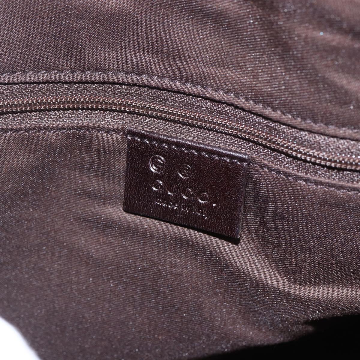 GUCCI GG Canvas Tote Bag Nylon outlet Dark Brown Silver 143742 Auth am10768