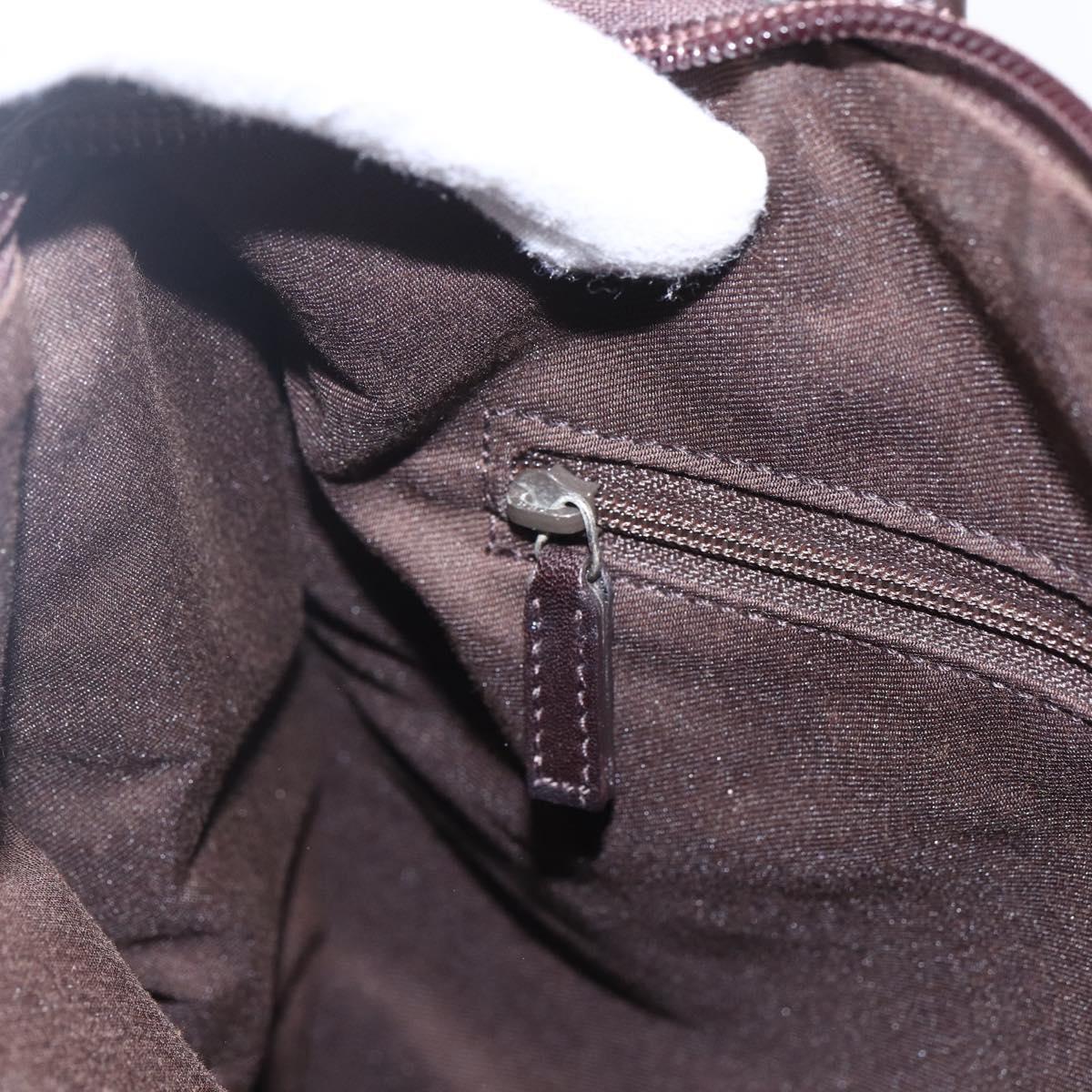 GUCCI GG Canvas Tote Bag Nylon outlet Dark Brown Silver 143742 Auth am10768