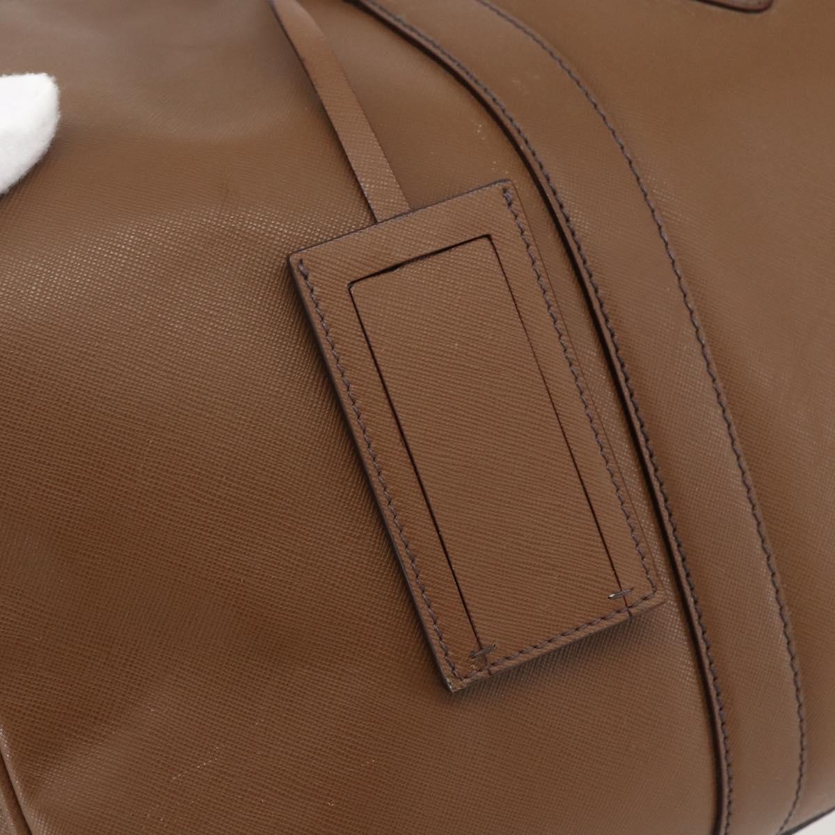 PRADA Boston Bag Safiano leather Brown Silver Auth am10770V
