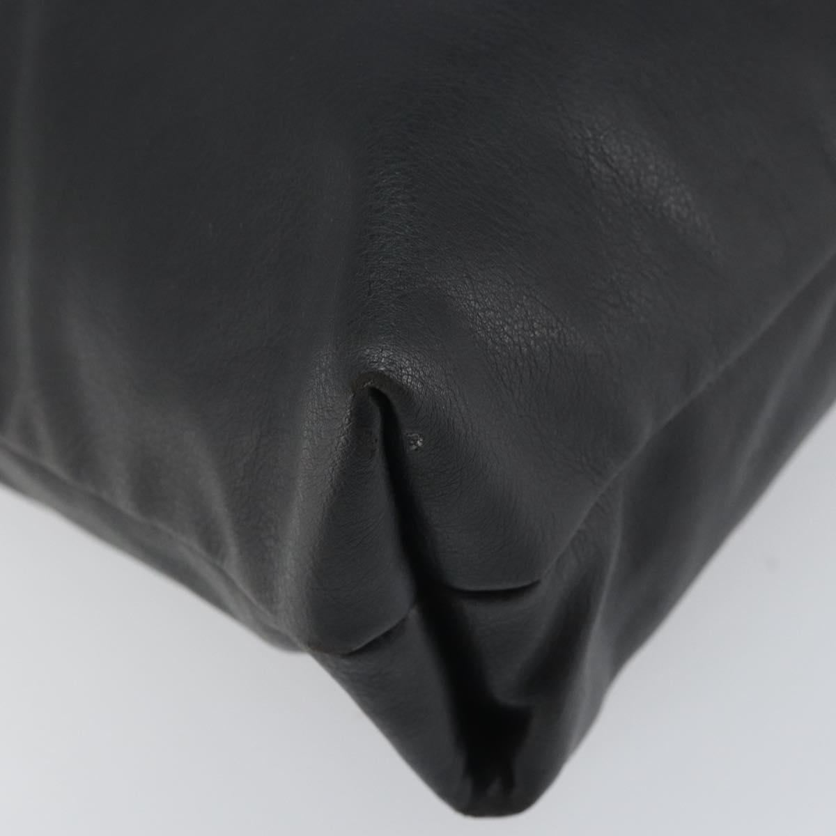 Chloe Eden Tote Bag Leather Black Gold Auth am10784