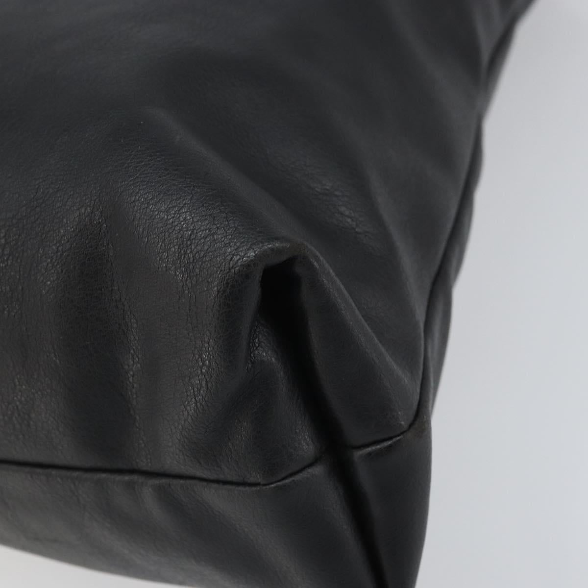 Chloe Eden Tote Bag Leather Black Gold Auth am10784