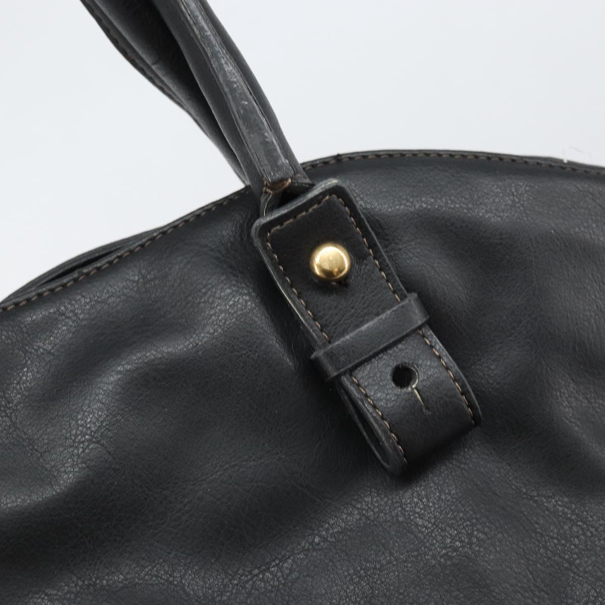 Chloe Eden Tote Bag Leather Black Gold Auth am10784