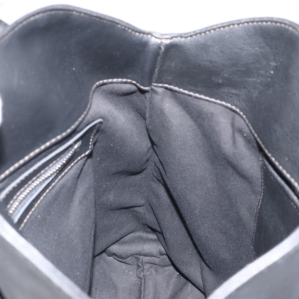 Chloe Eden Tote Bag Leather Black Gold Auth am10784