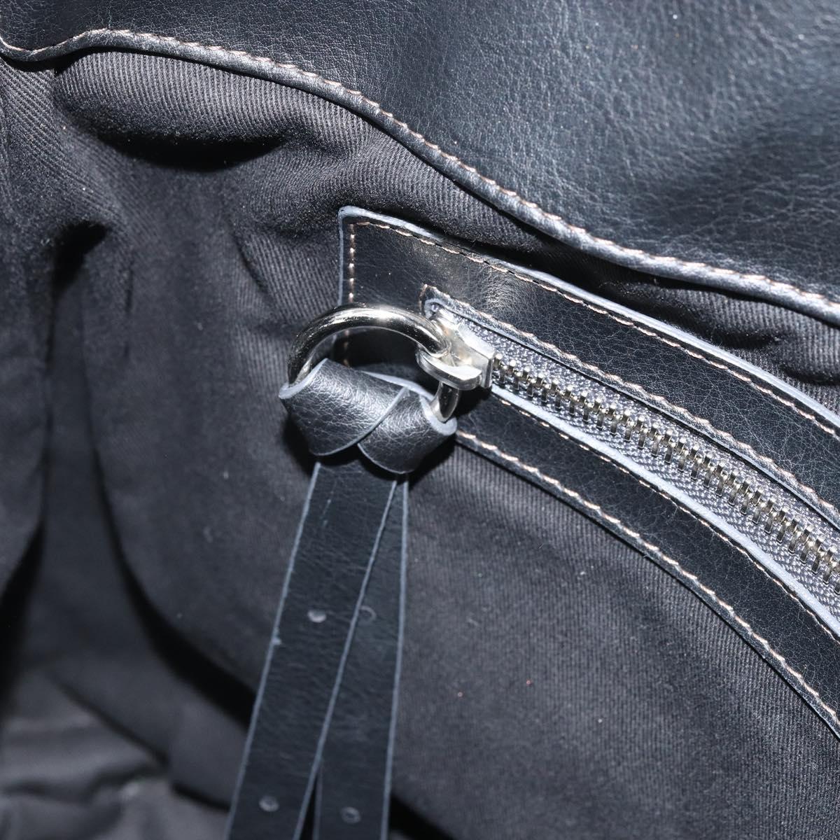 Chloe Eden Tote Bag Leather Black Gold Auth am10784