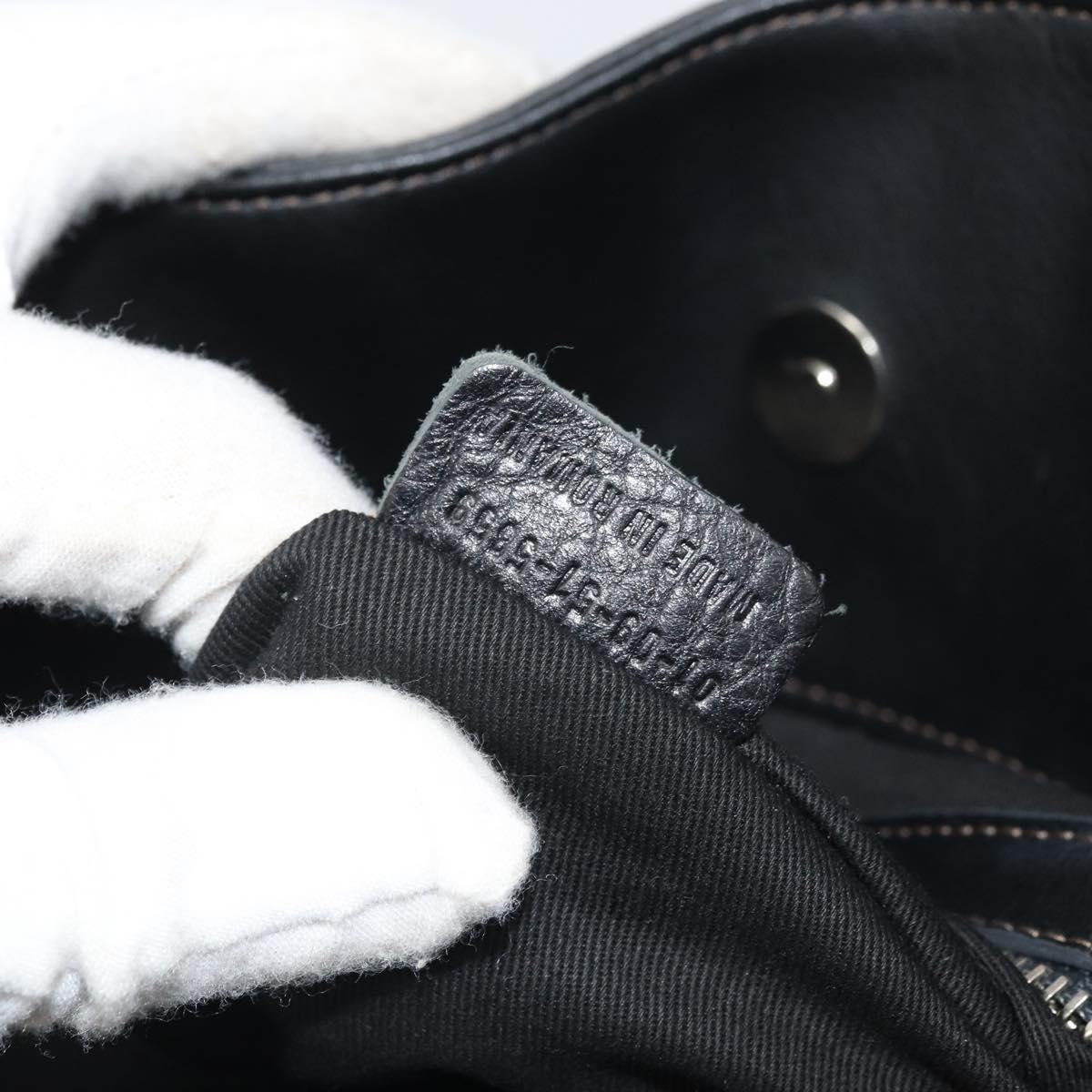 Chloe Eden Tote Bag Leather Black Gold Auth am10784