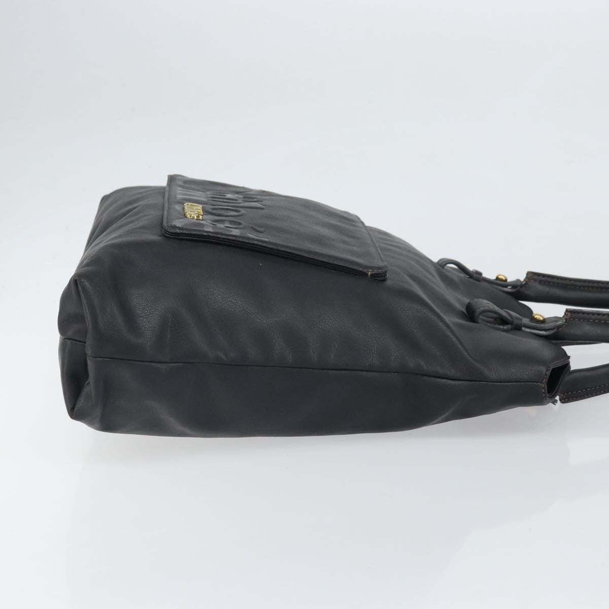 Chloe Eden Tote Bag Leather Black Gold Auth am10784