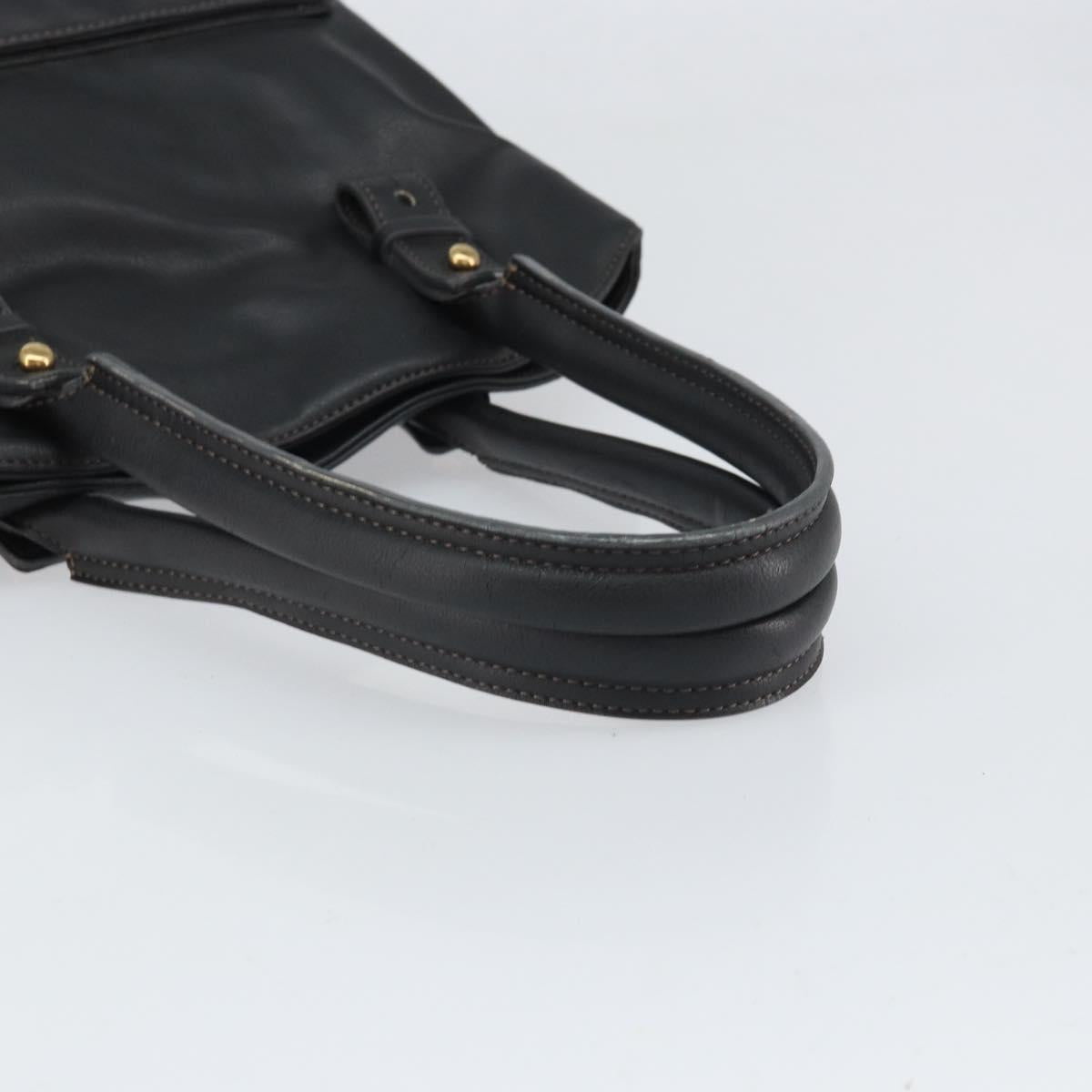 Chloe Eden Tote Bag Leather Black Gold Auth am10784