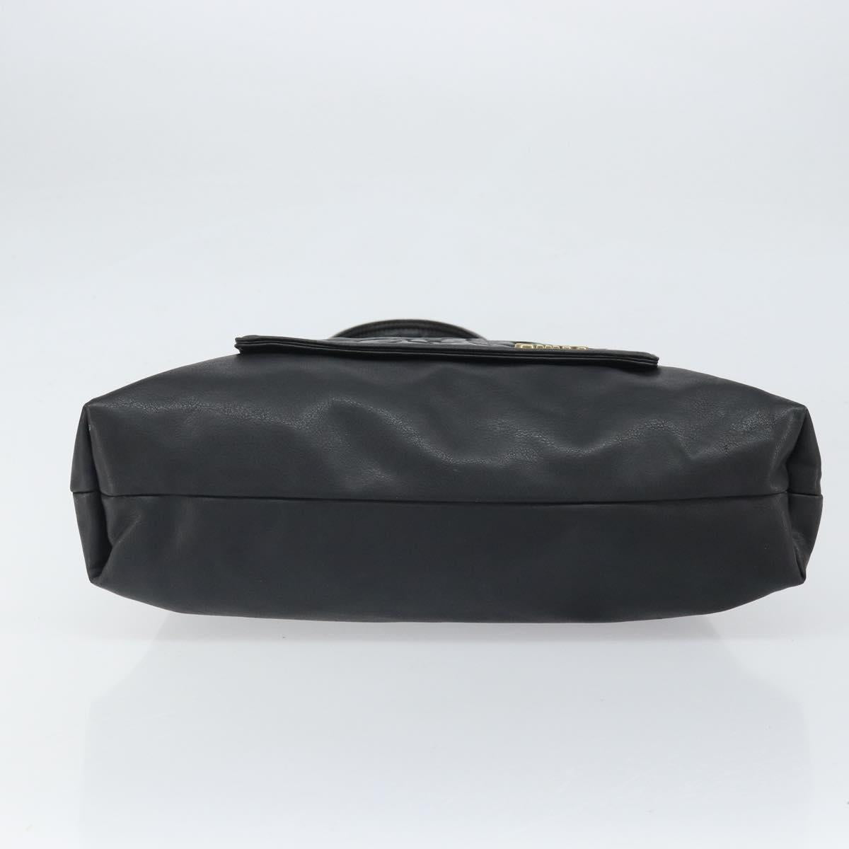 Chloe Eden Tote Bag Leather Black Gold Auth am10784