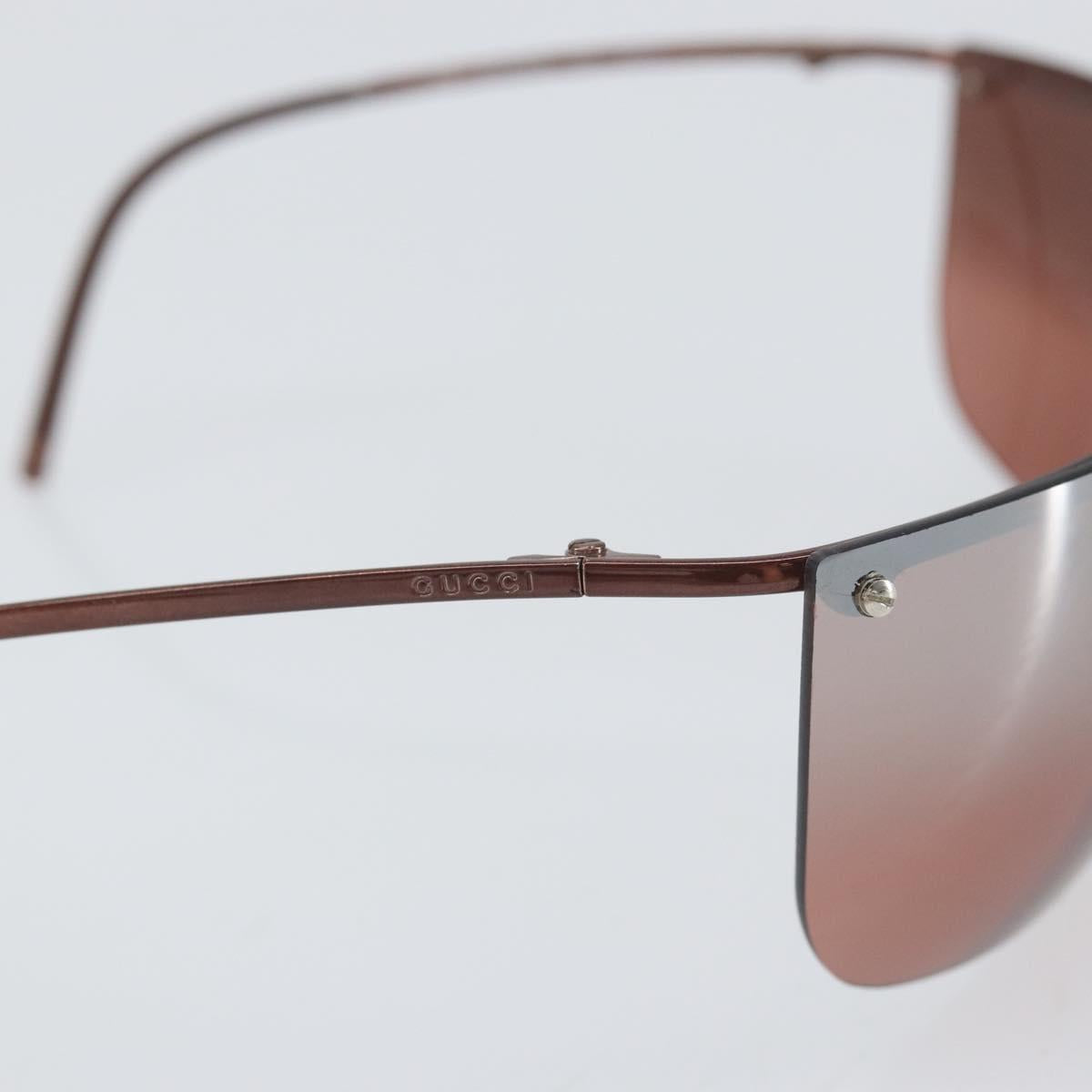 GUCCI Rimless Sunglasses plastic Brown Auth am10785