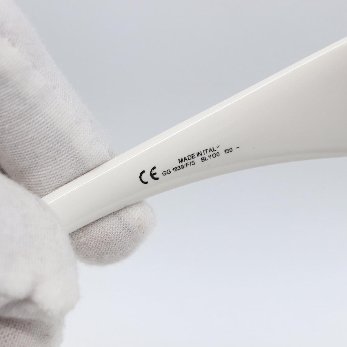 GUCCI Rimless Sunglasses plastic White Gray Auth am10786