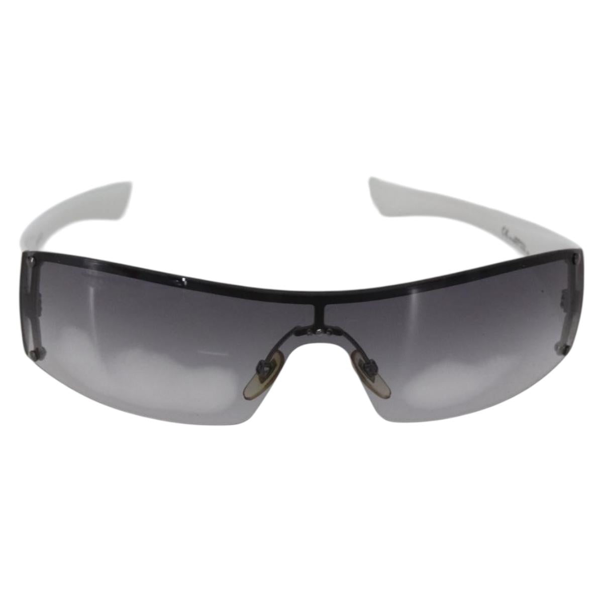 GUCCI Rimless Sunglasses plastic White Gray Auth am10786