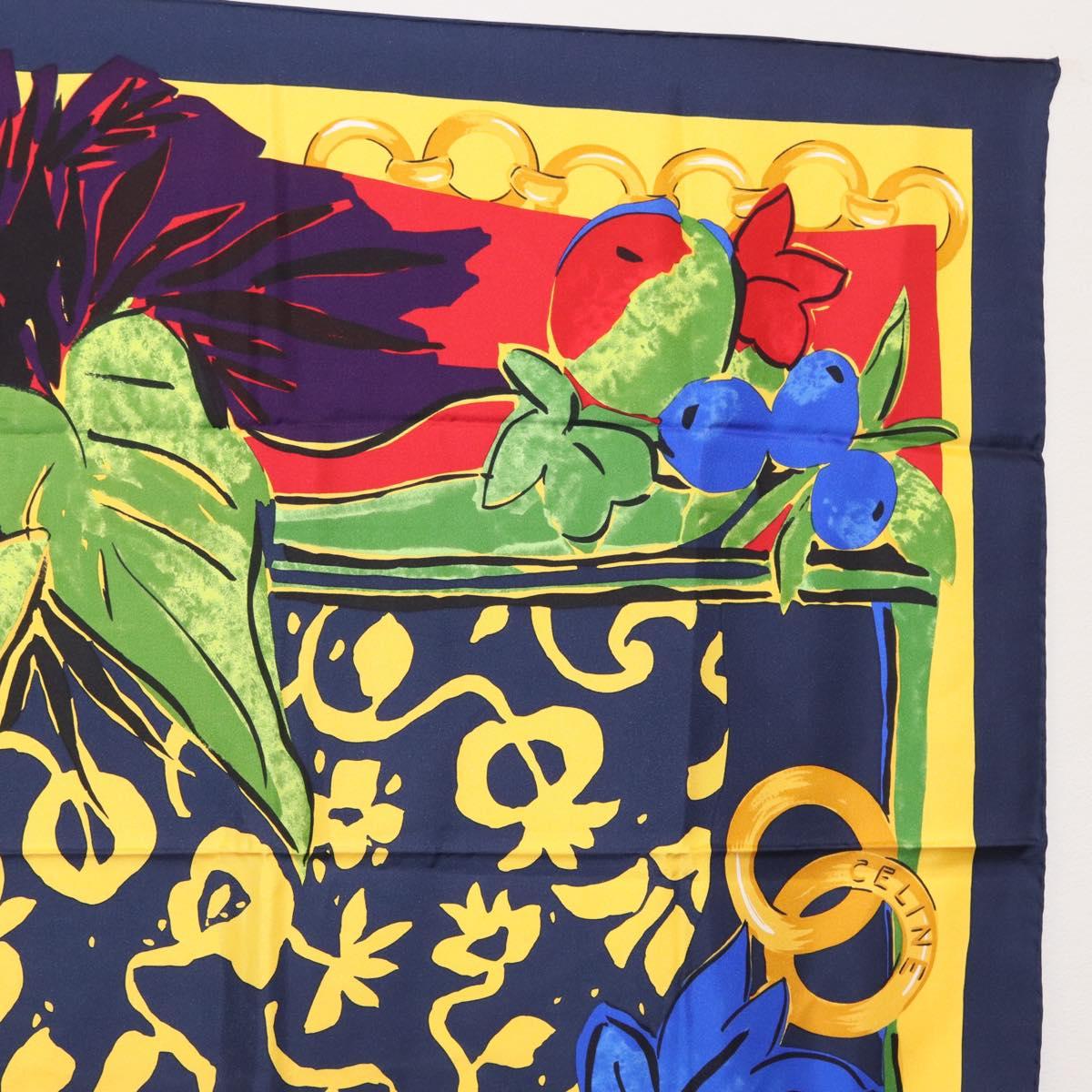 CELINE Scarf Silk Navy Auth am10790V