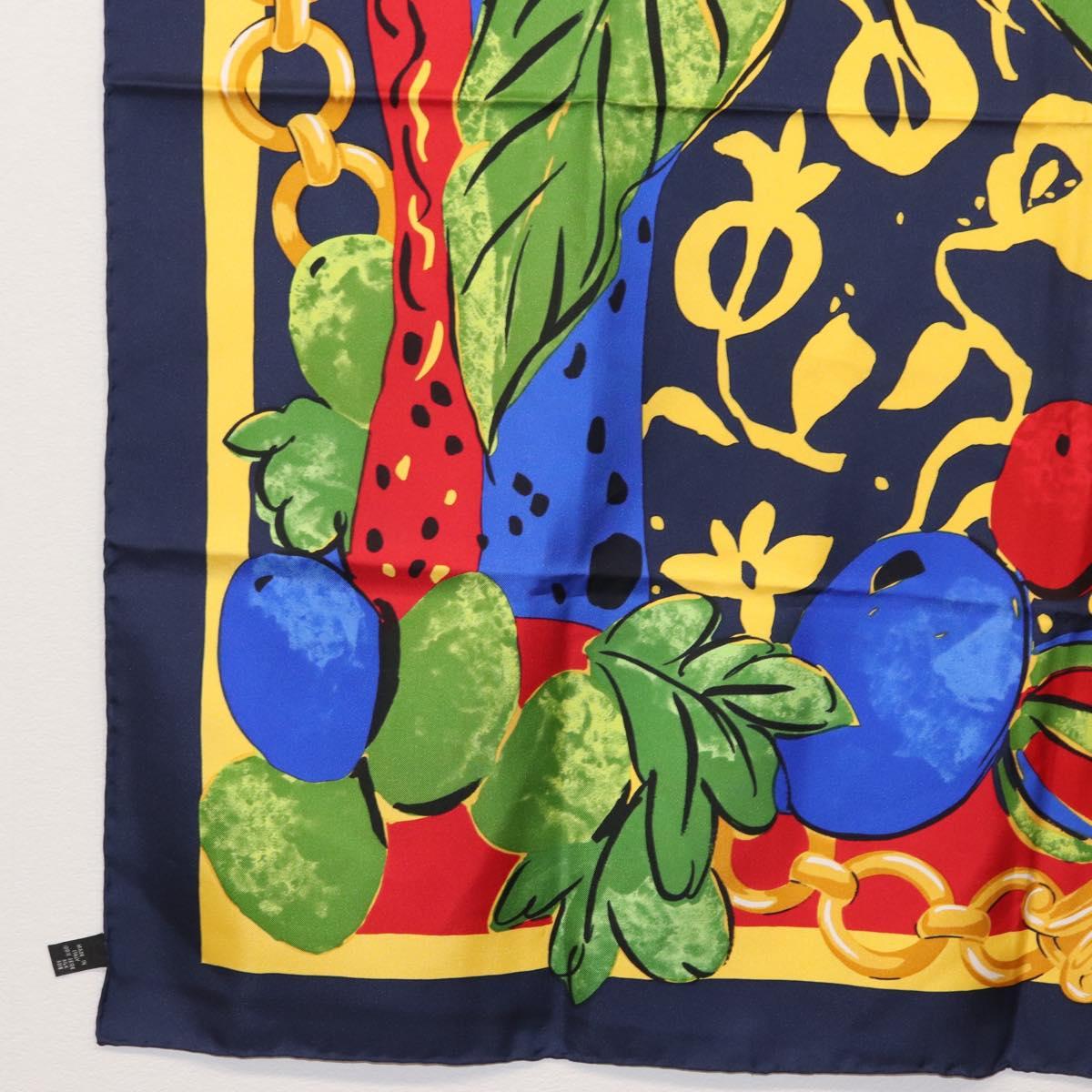 CELINE Scarf Silk Navy Auth am10790V