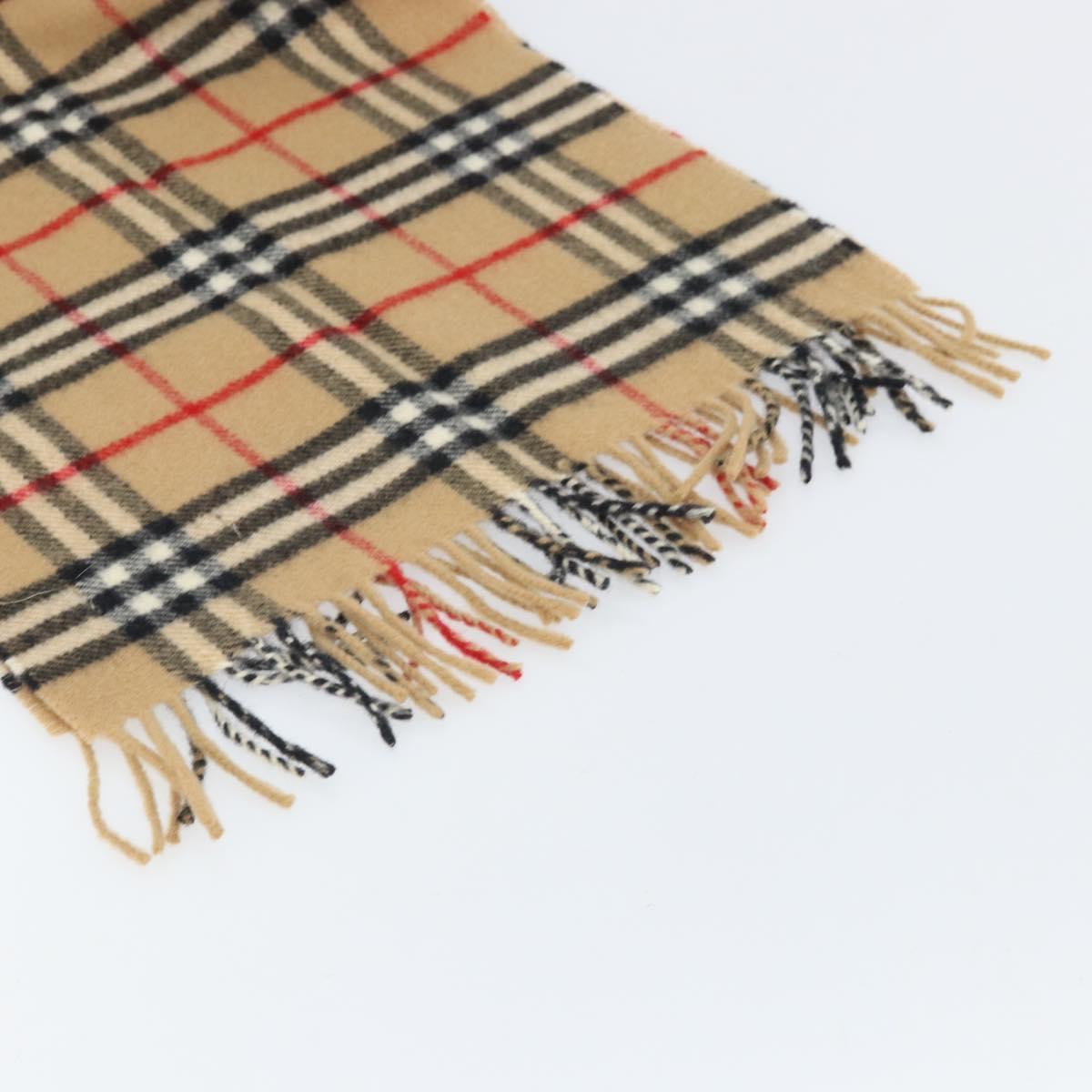 Burberrys Nova Check Scarf Wool Beige Auth am10794