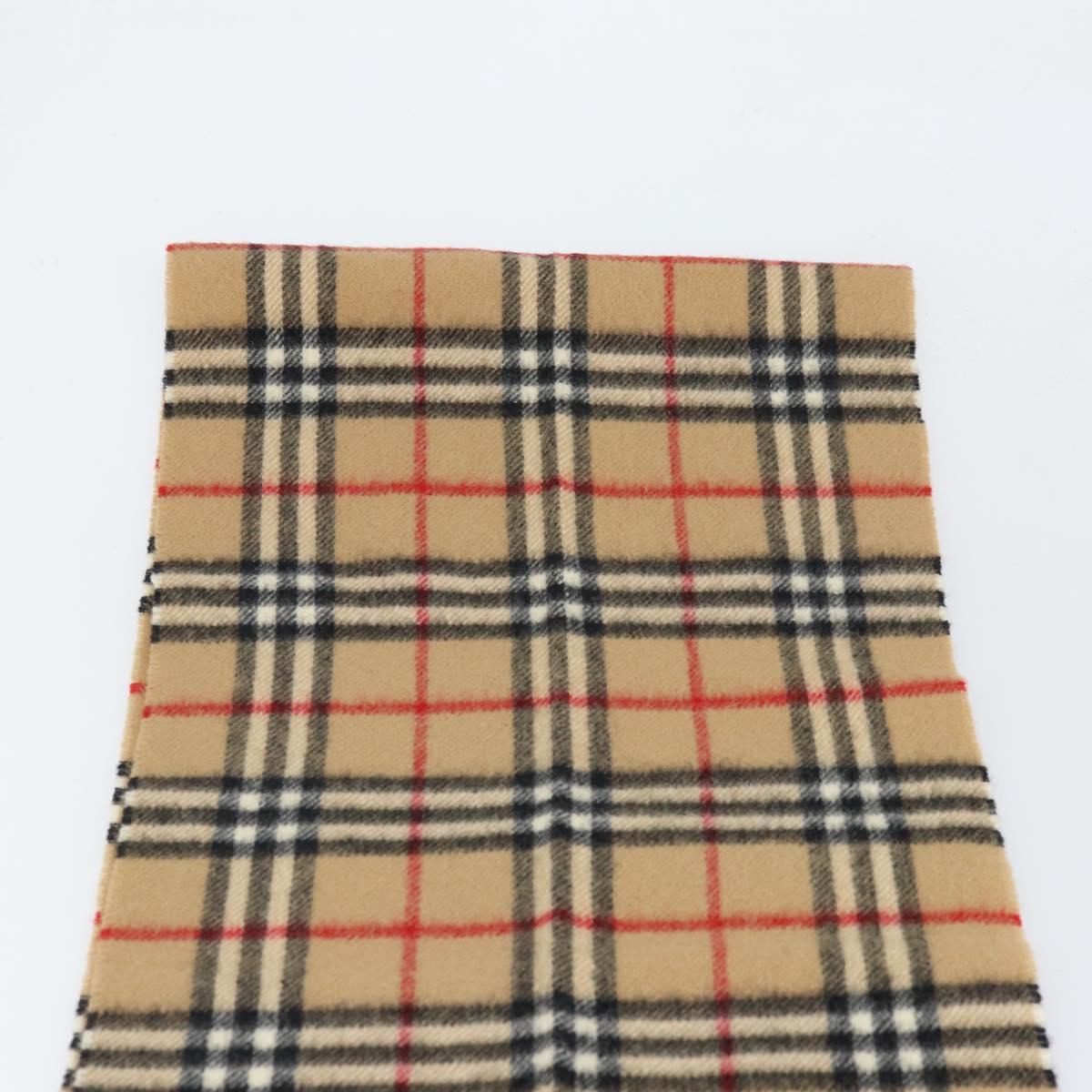 Burberrys Nova Check Scarf Wool Beige Auth am10794