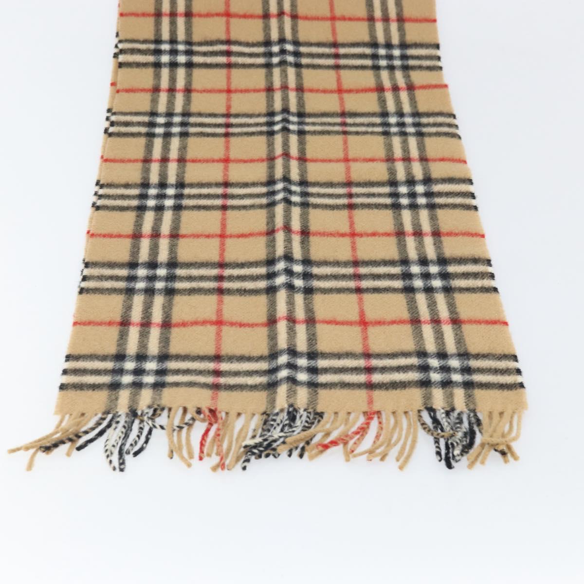 Burberrys Nova Check Scarf Wool Beige Auth am10794