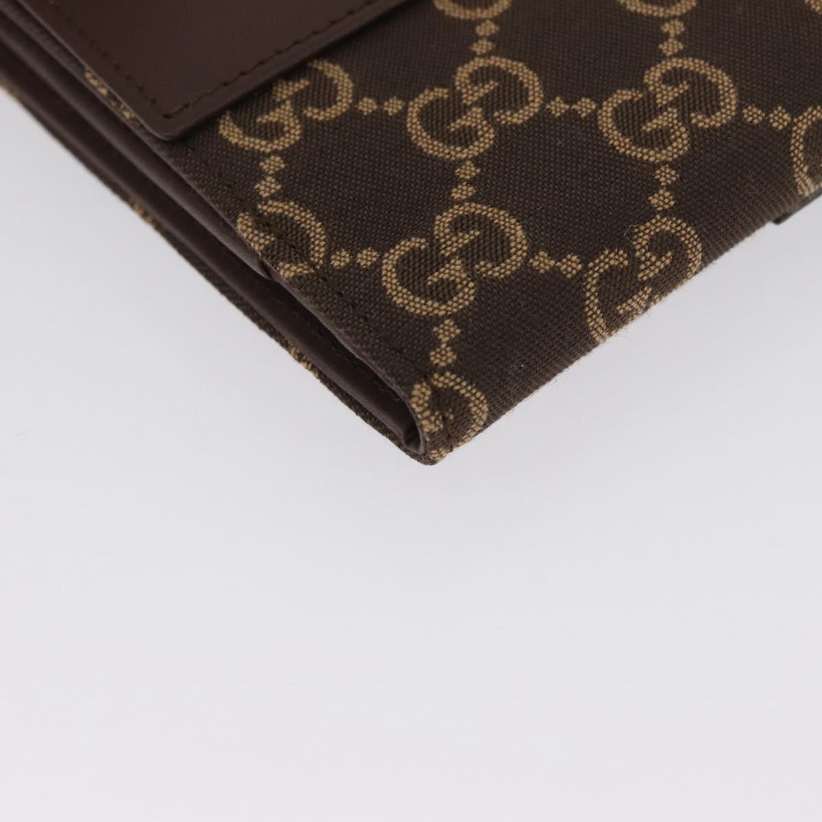 GUCCI GG Canvas Jackie Wallet Brown Silver 035 2773 2131 Auth am10798V