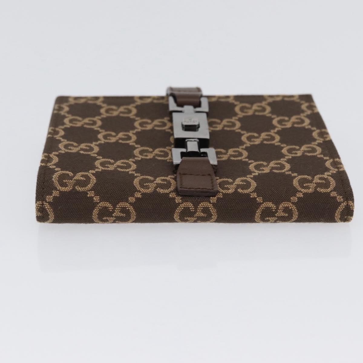 GUCCI GG Canvas Jackie Wallet Brown Silver 035 2773 2131 Auth am10798V