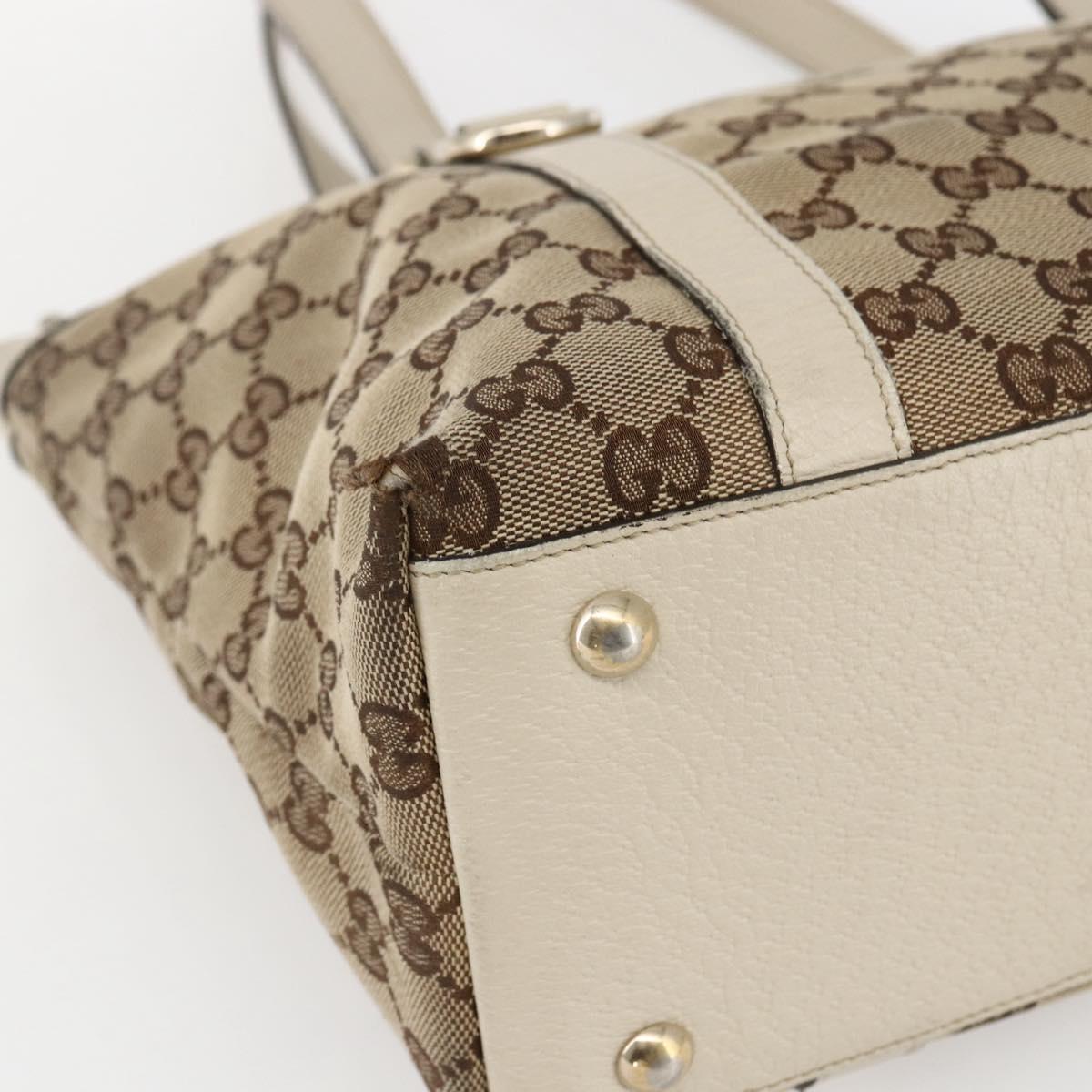 GUCCI GG Canvas Tote Bag Beige Gold 141470 Auth am10802