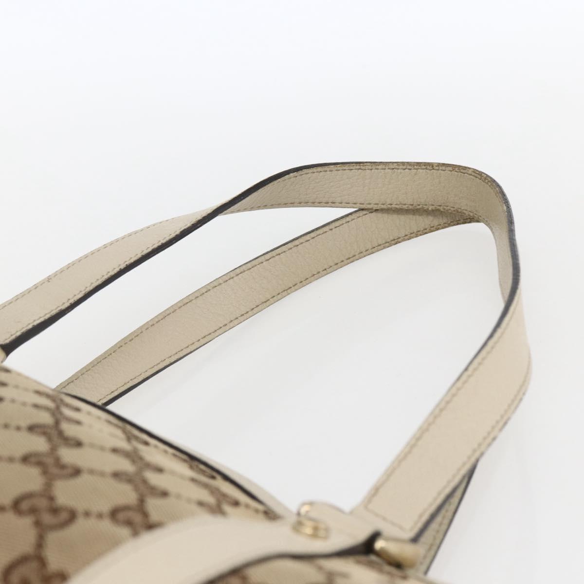 GUCCI GG Canvas Tote Bag Beige Gold 141470 Auth am10802