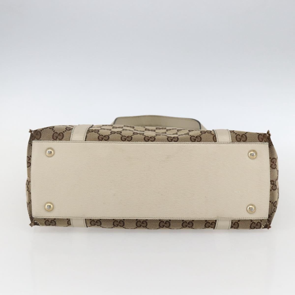 GUCCI GG Canvas Tote Bag Beige Gold 141470 Auth am10802