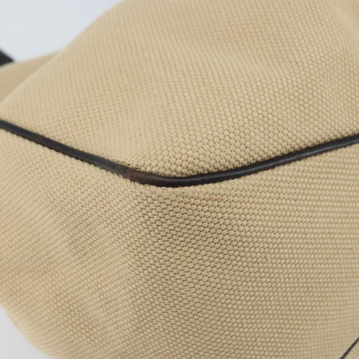 GUCCI Wood Handle Hand Bag Canvas Ivory 106494 Auth am10804