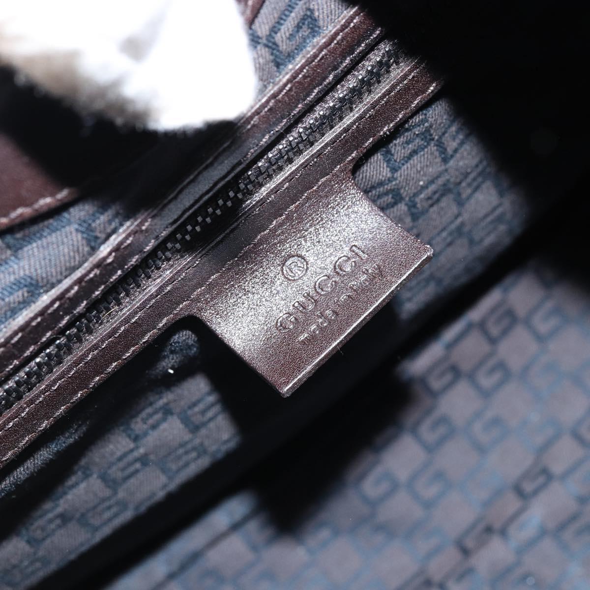 GUCCI Wood Handle Hand Bag Canvas Ivory 106494 Auth am10804