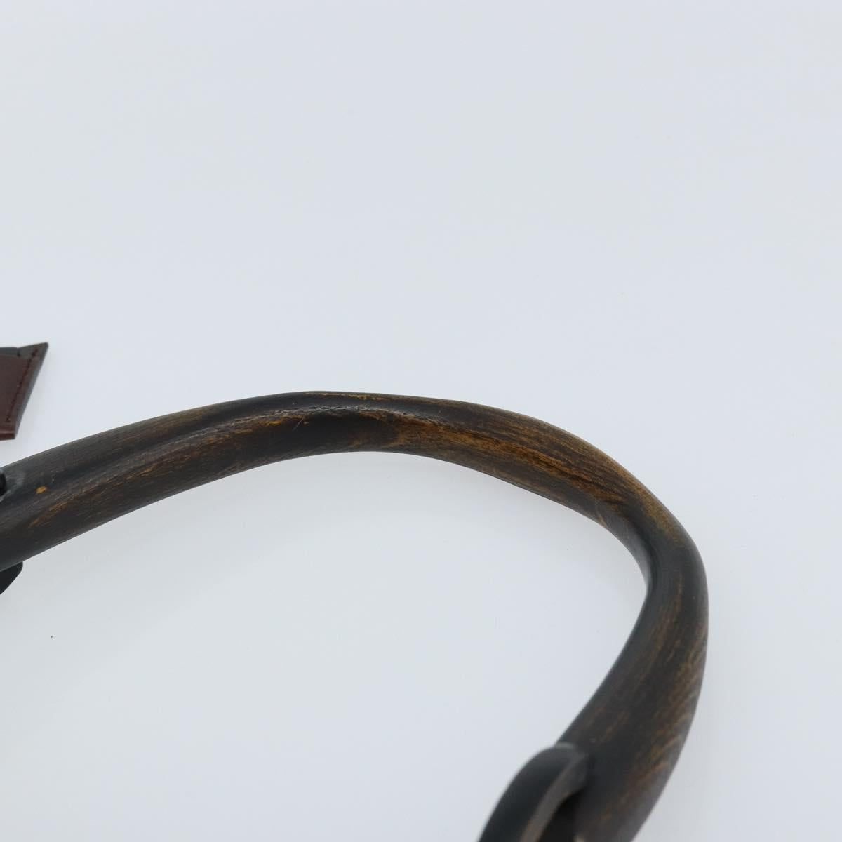 GUCCI Wood Handle Hand Bag Canvas Ivory 106494 Auth am10804