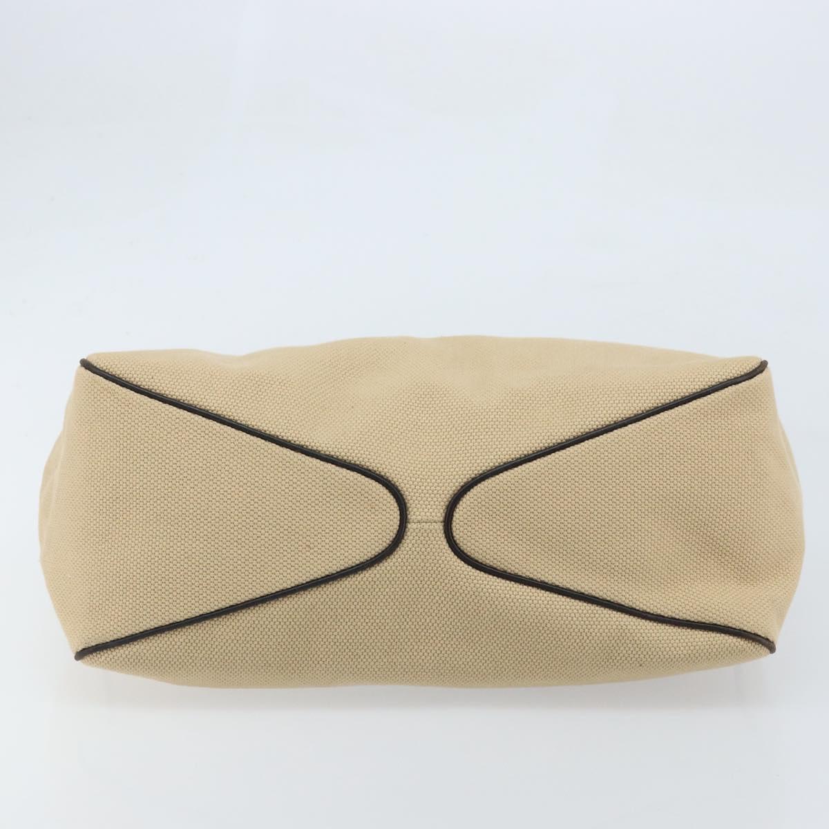 GUCCI Wood Handle Hand Bag Canvas Ivory 106494 Auth am10804