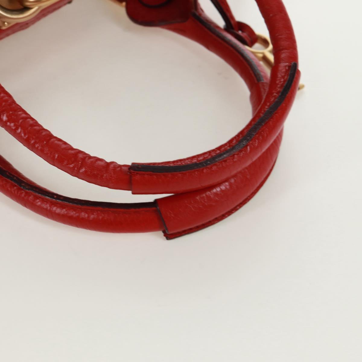 Chloe Paddington Hand Bag Leather Red Gold Auth am10806V