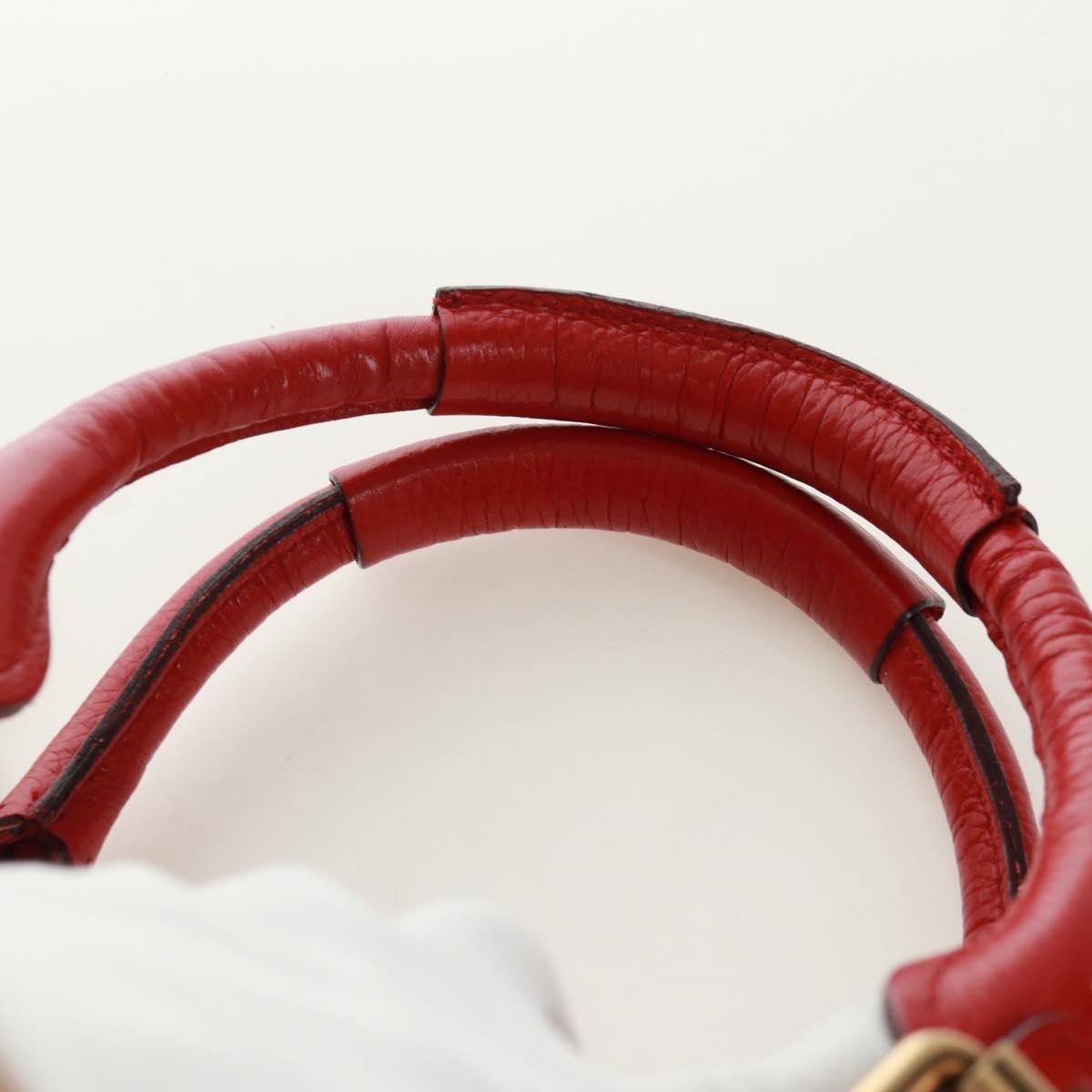 Chloe Paddington Hand Bag Leather Red Gold Auth am10806V