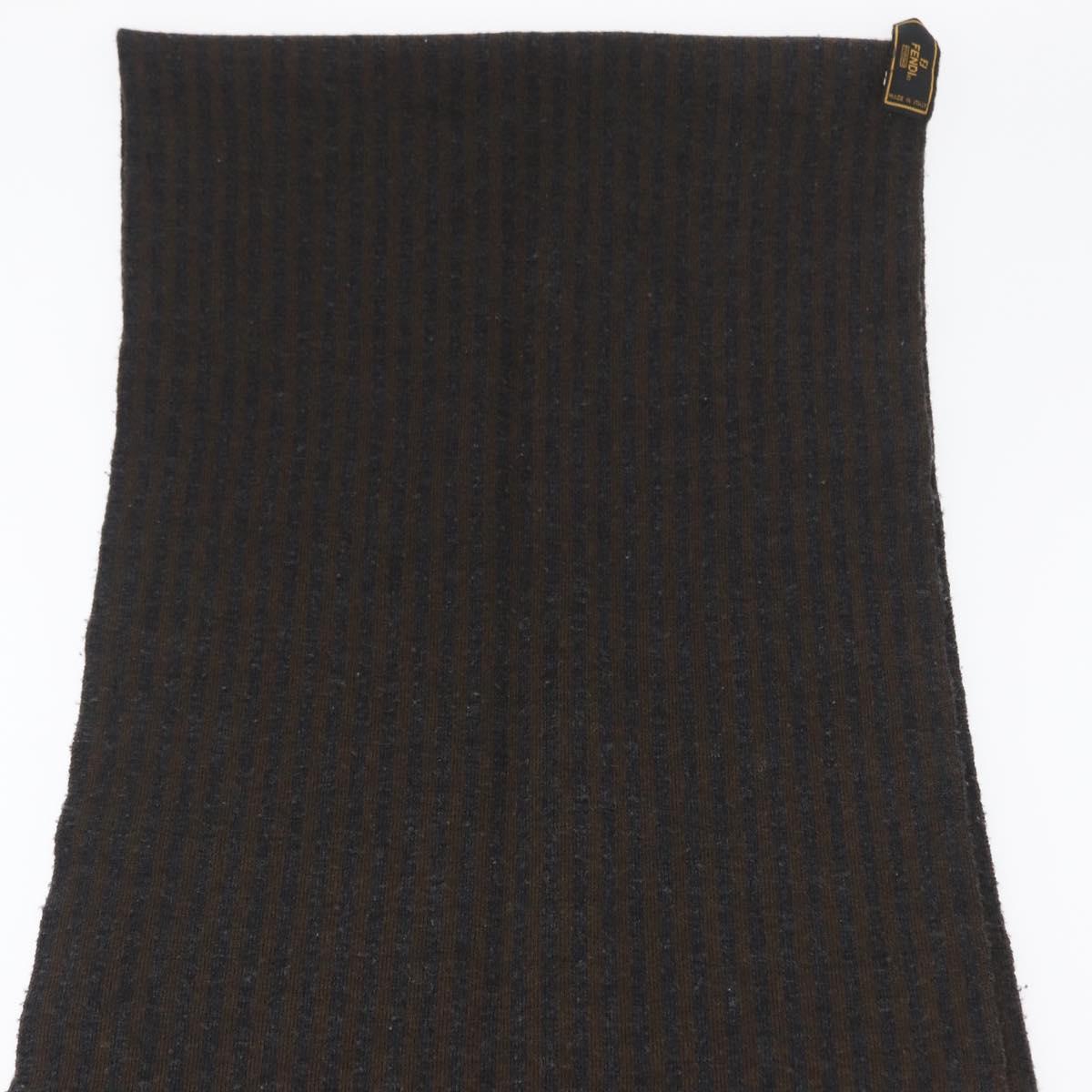 FENDI Zucca Scarf Wool Brown Auth am10811