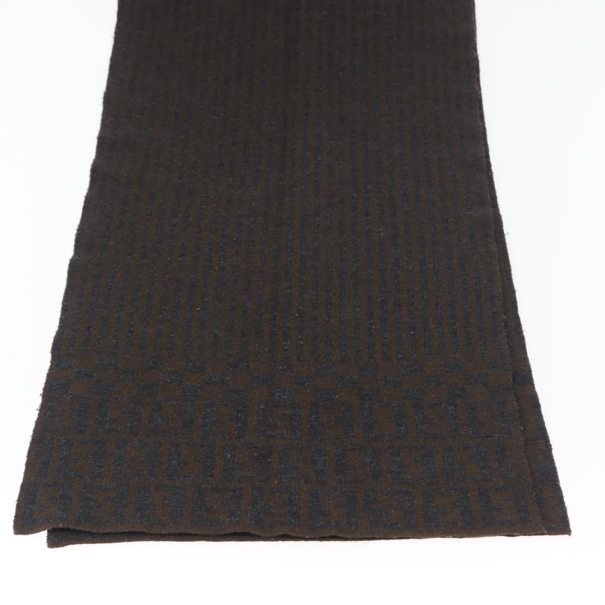FENDI Zucca Scarf Wool Brown Auth am10811