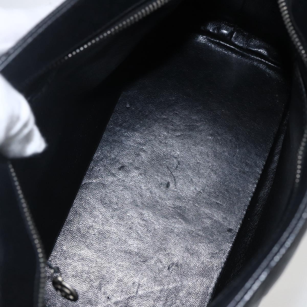 CHANEL Matelasse Reprint Tote Bag Caviar Skin Black Silver CC Auth am10812SAM
