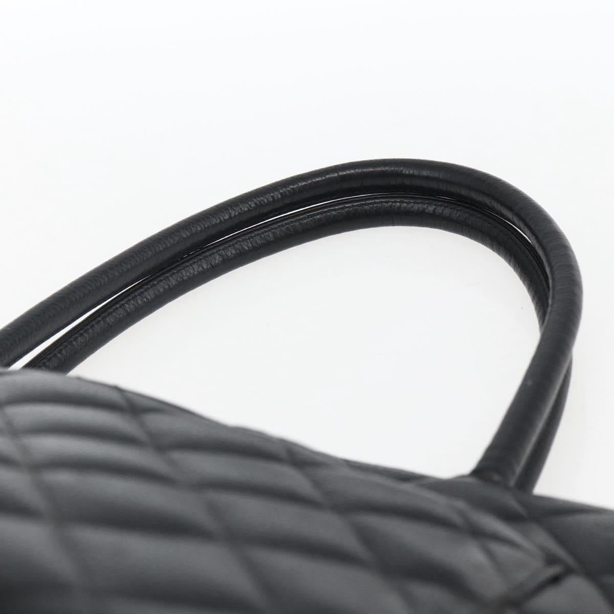 CHANEL Matelasse Reprint Tote Bag Caviar Skin Black Silver CC Auth am10812SAM