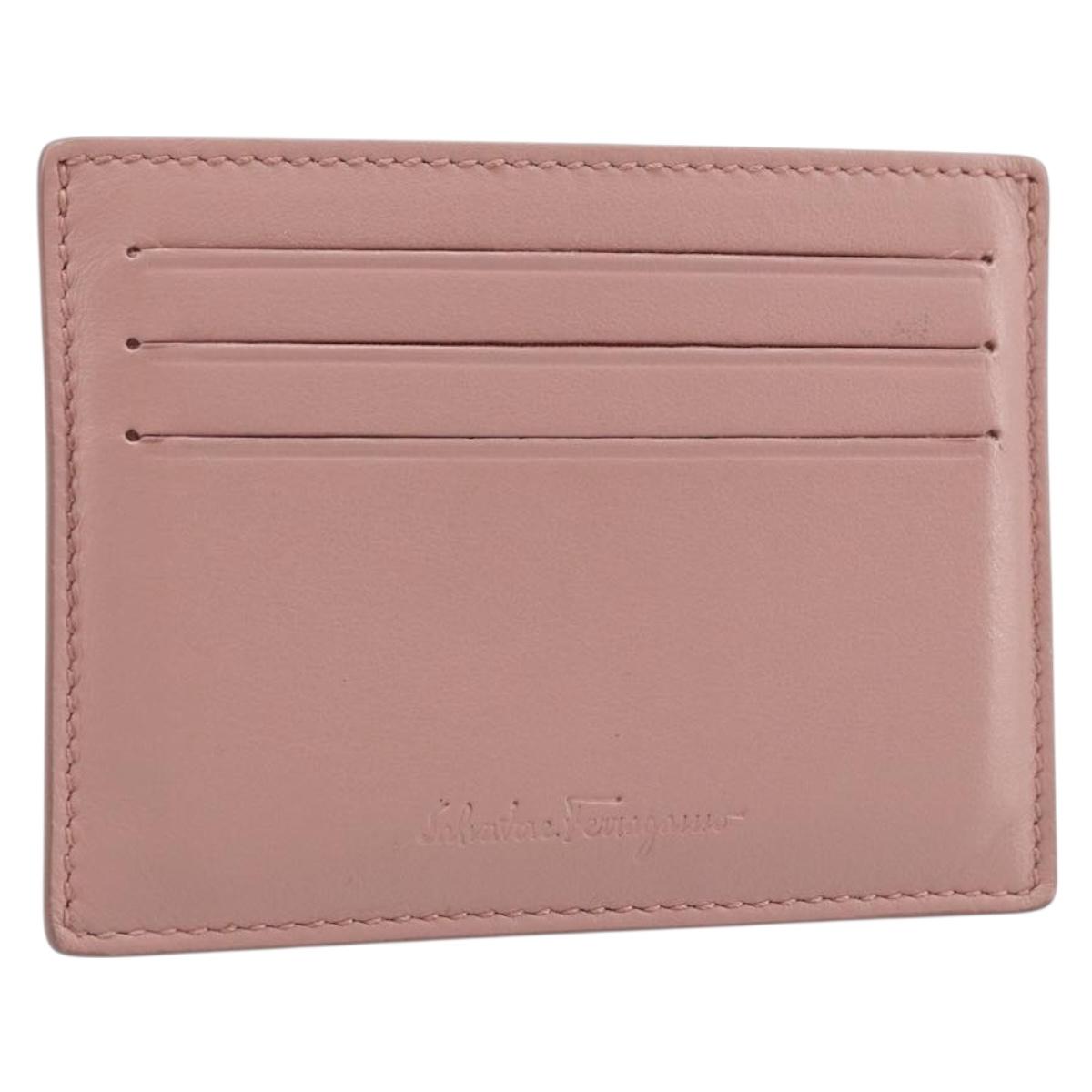 Salvatore Ferragamo Card Case Leather Pink Auth am10815V