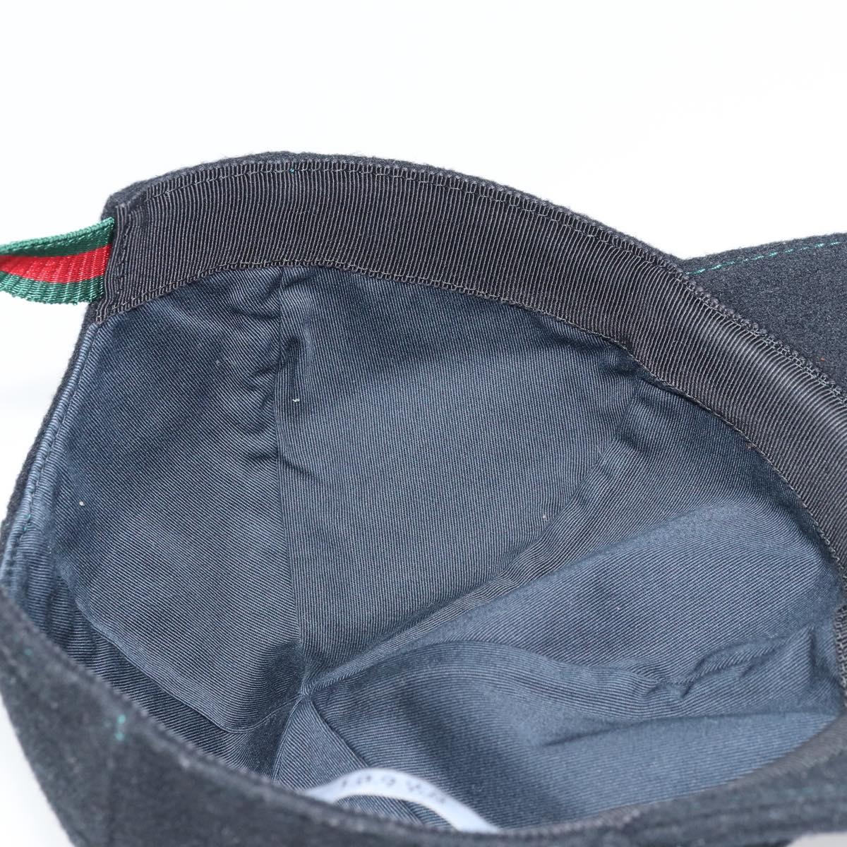 GUCCI Web Sherry Line Cap Wool L Black Red Green 353505 Auth am10816