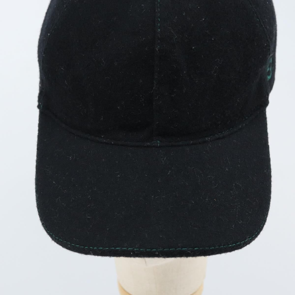 GUCCI Web Sherry Line Cap Wool L Black Red Green 353505 Auth am10816