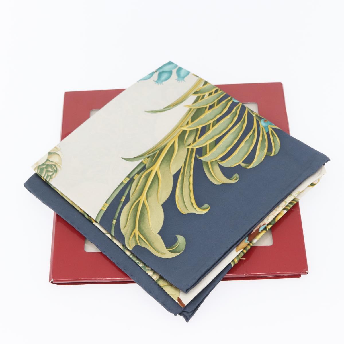 Salvatore Ferragamo Bird Scarf Silk Navy Auth am10817V