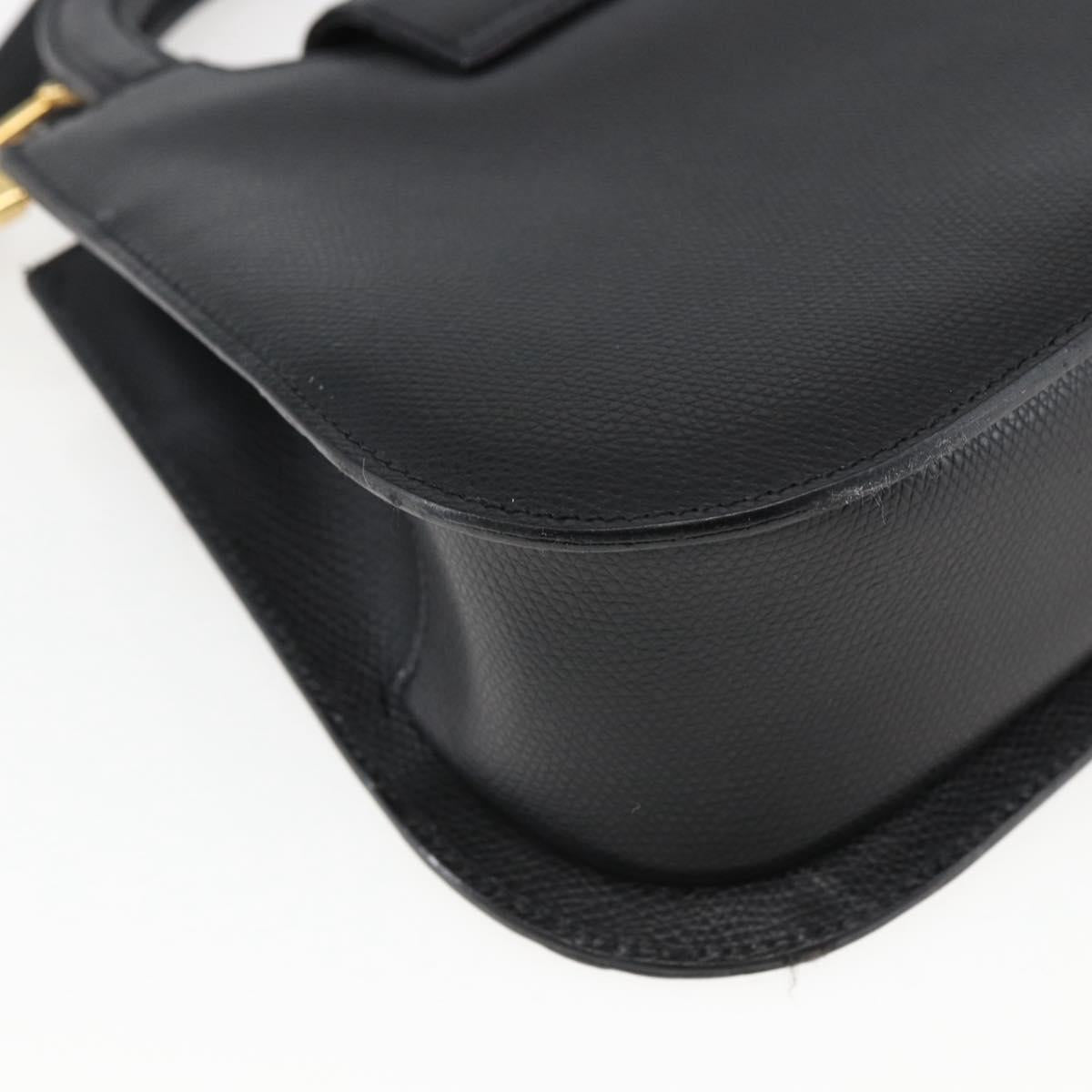 ETRO Hand Bag Leather 2way Black Gold Auth am10819V