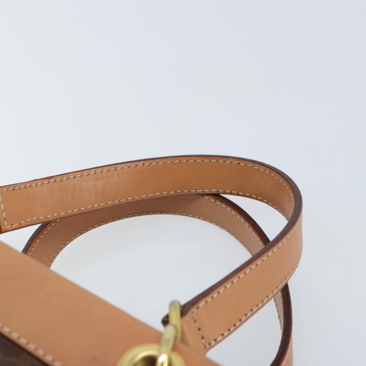 CELINE Macadam Canvas Hand Bag PVC Leather Brown Gold Auth am10820V